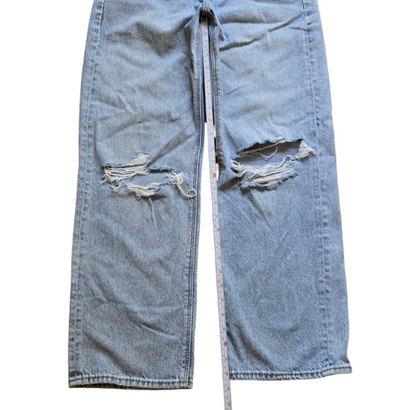 American Eagle Jeans Womens 0 Short Blue Stovepipe Strigid Mid Rise Distressed - Picture 4 of 16